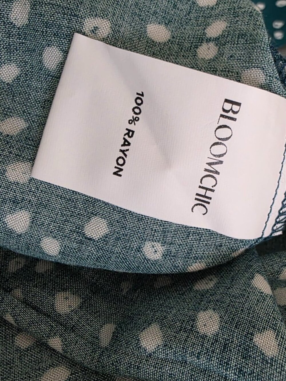 Bloomchic Midi Dress Size 14/16 Teal Green with White Floral Pattern Pockets - Picture 8 of 9
